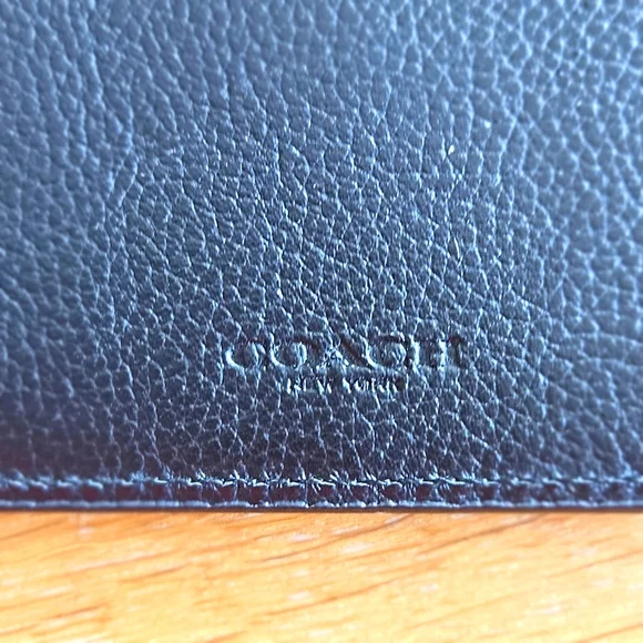 COACH Billfold ID Calf Leather Wallet - Black - Picture 5 of 14